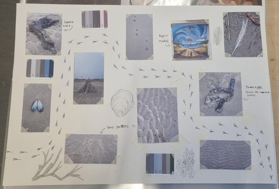 A moodboard for Poppit Sands beach.
