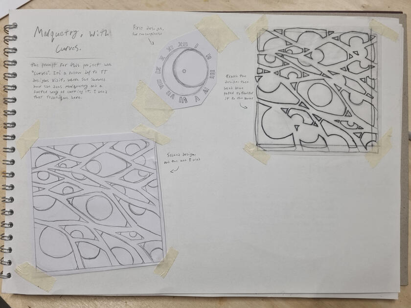 A small marquetry project where the prompt was "curves".