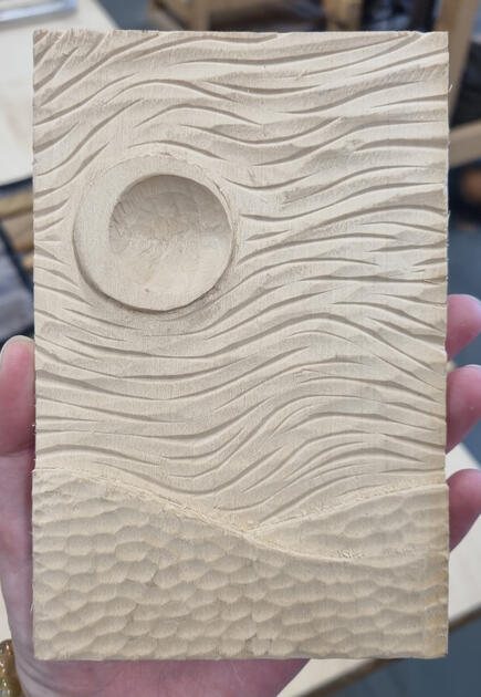 A chip carving done in lime wood.
