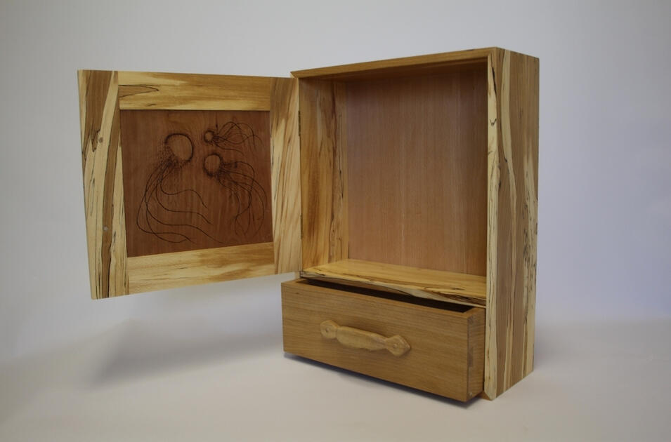 Also the cabinet. Made from spalted beech and normal beech.